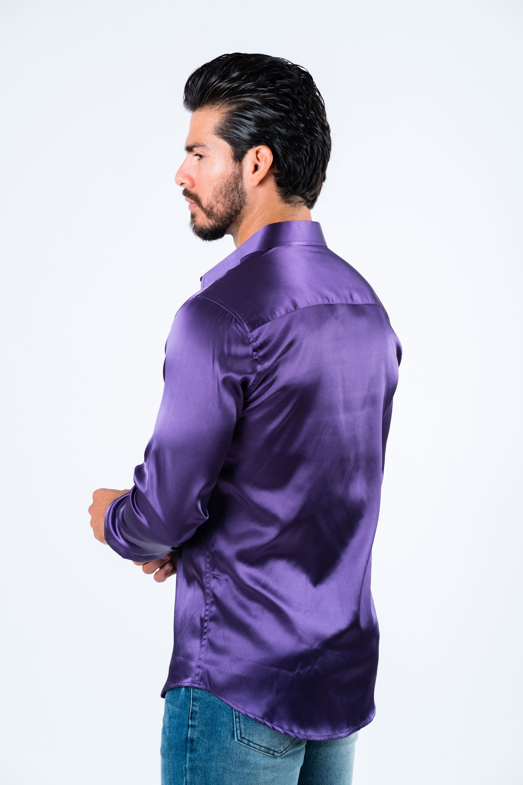 purple dress shirt mens outfit Comfort Stretch Non-Iron Herringbone Dress Shirt