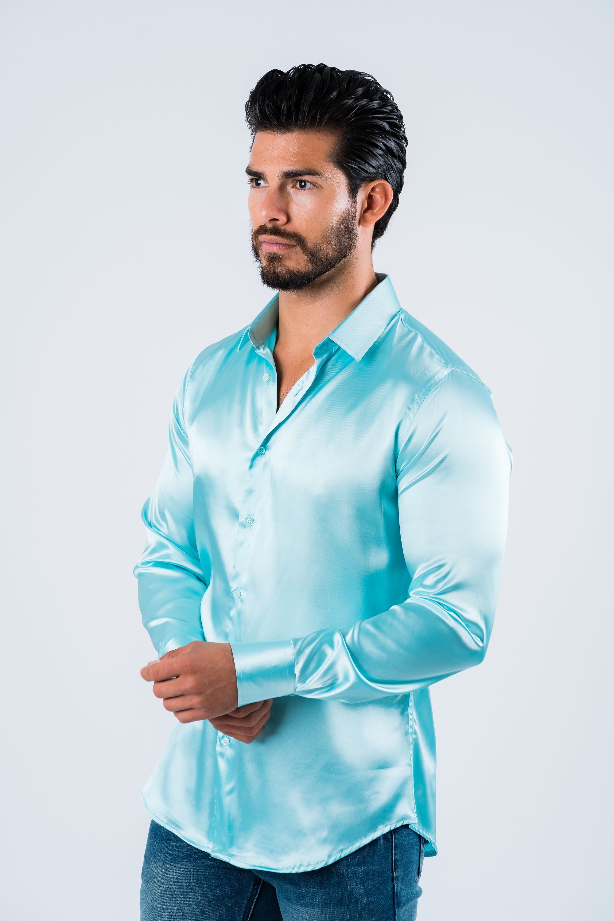 Aqua dress shirt hotsell