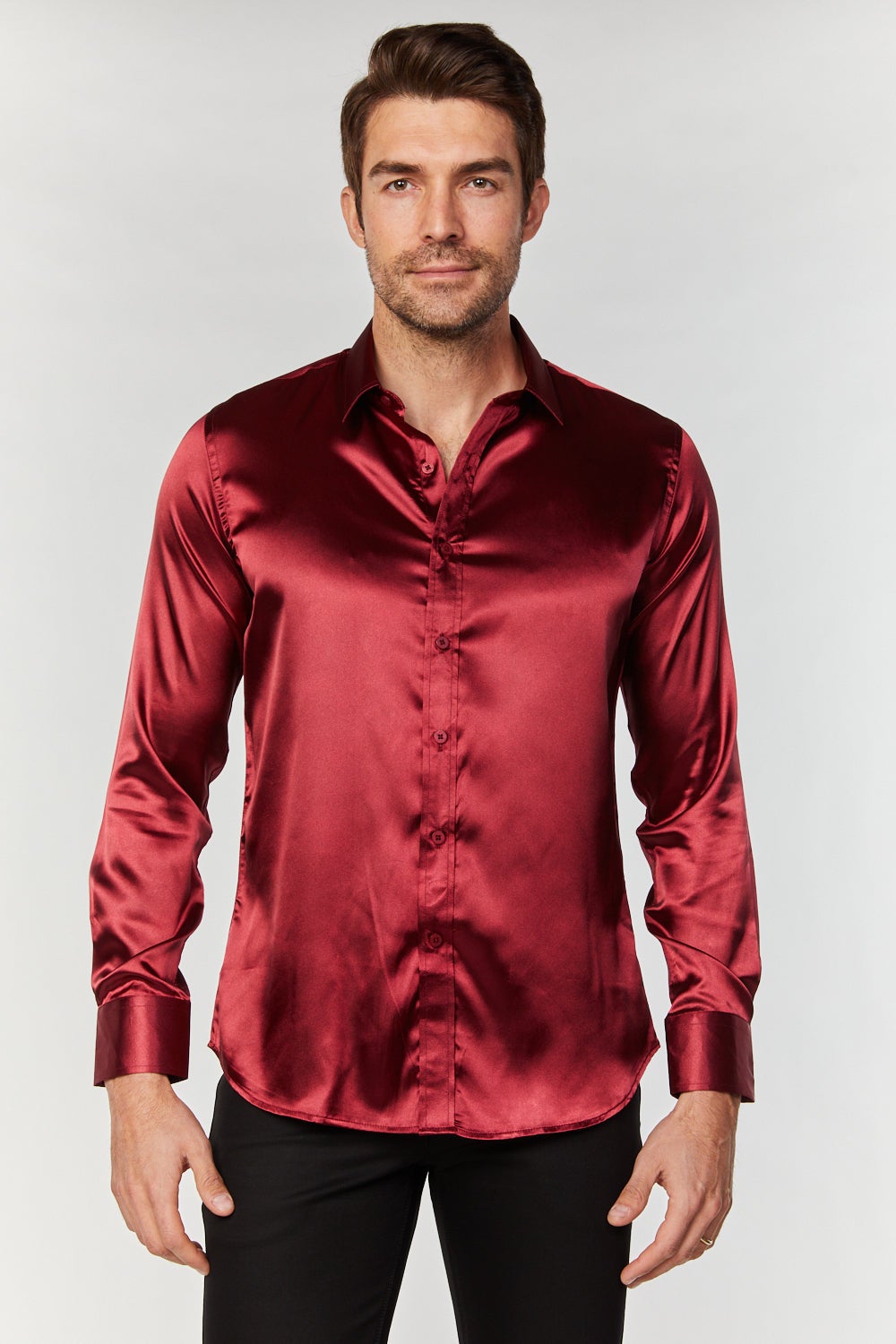 mens burgundy dress shirt