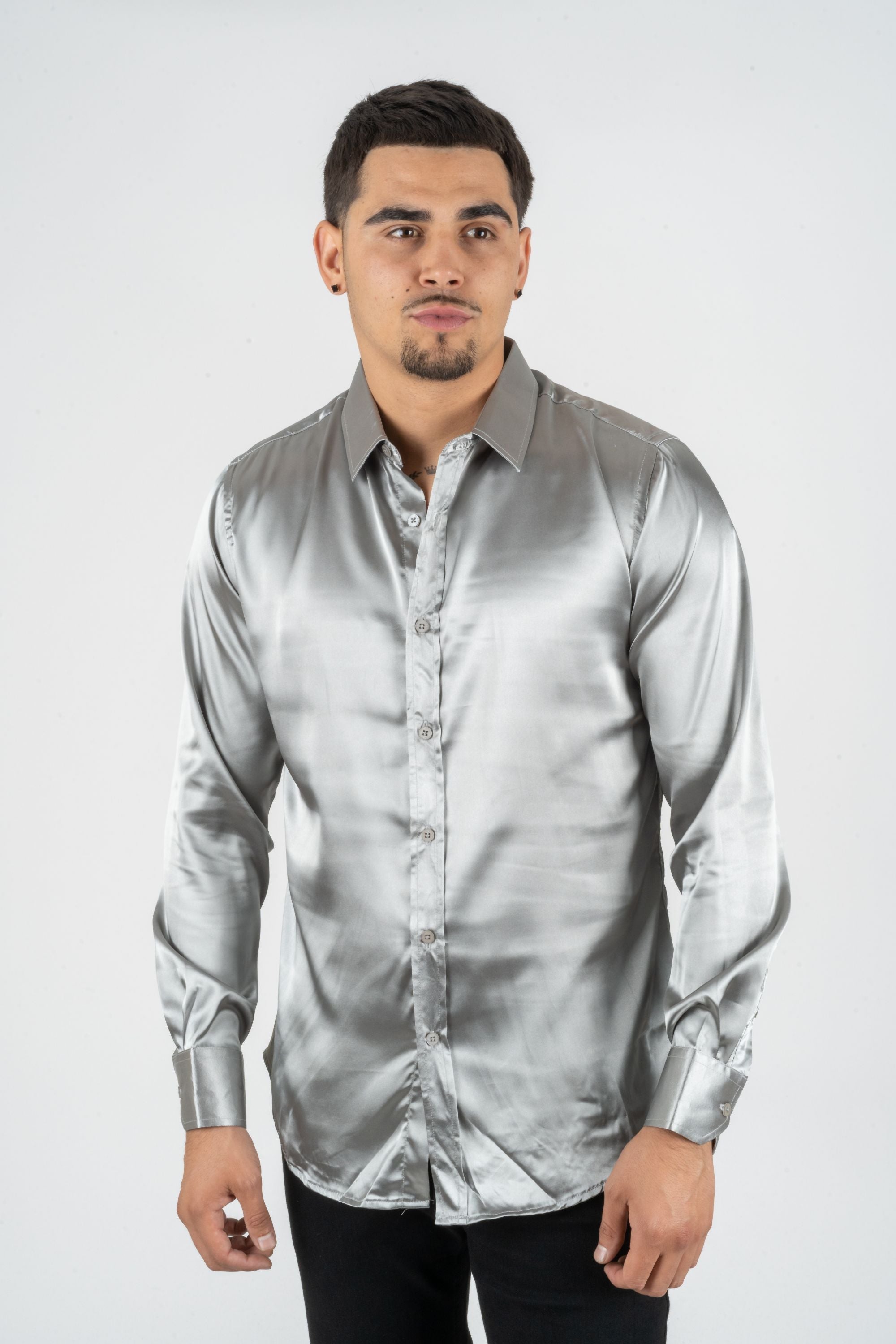 Black and silver dress shirt online