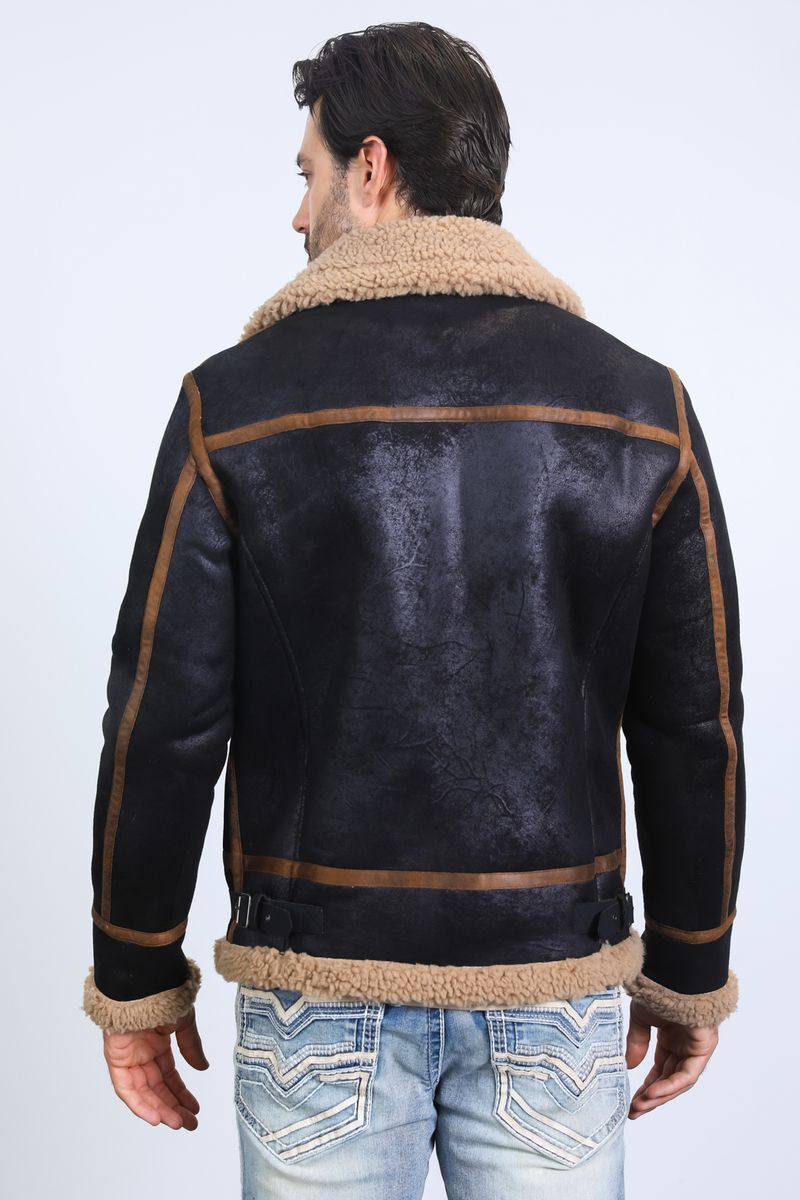 Shearling lined mens jacket hotsell